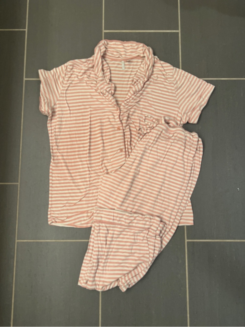 Nordstrom Pajamas pink and white stripe size L
